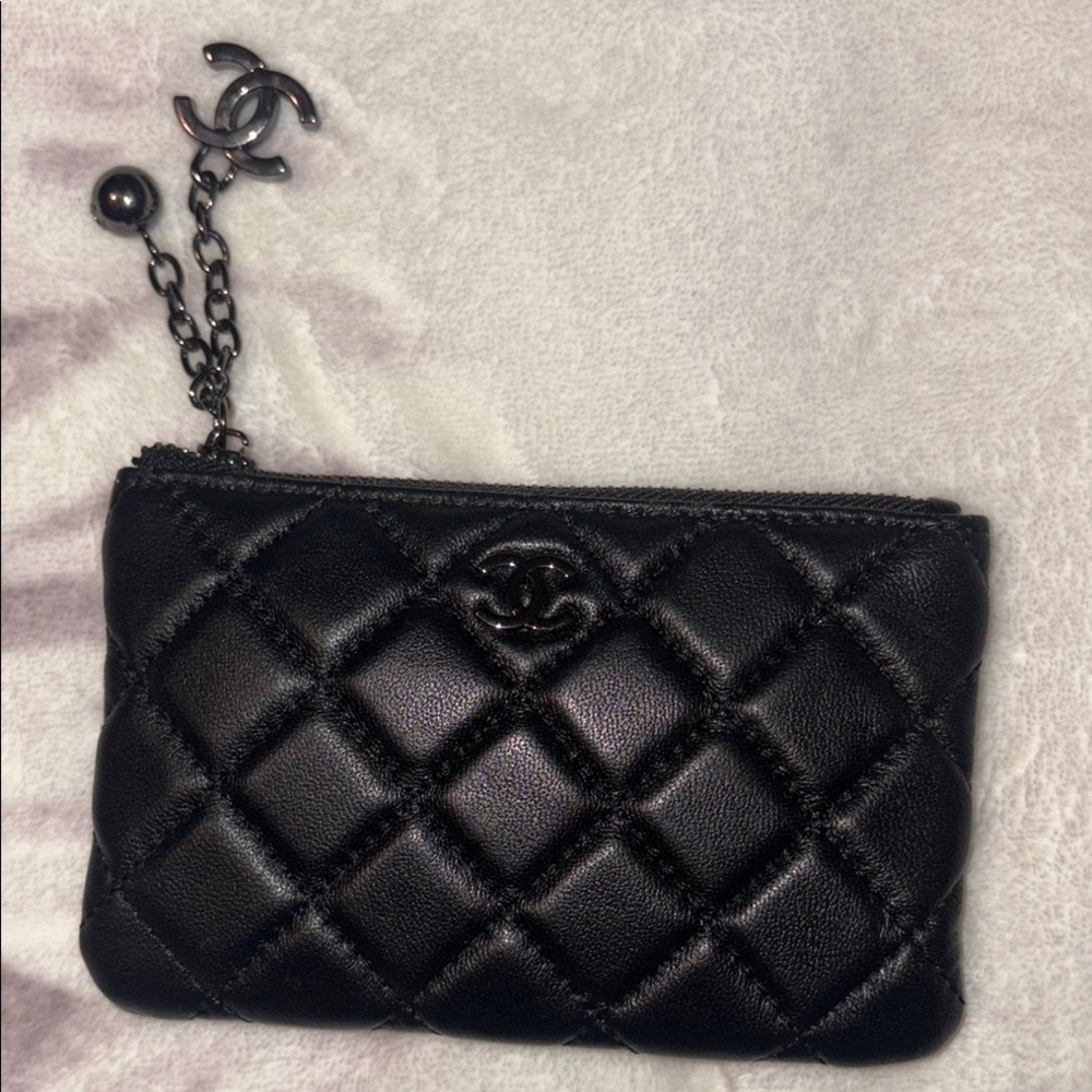 Black Quilted Wristlet with Logo Charm fashion … inspired by